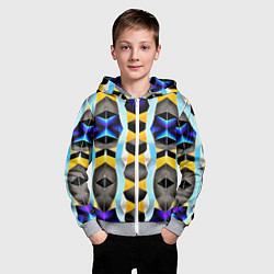 Толстовка на молнии детская Vanguard geometric pattern - neural network, цвет: 3D-меланж — фото 2