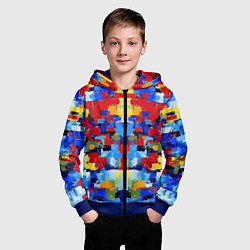 Толстовка на молнии детская Colorful abstraction - vogue - paint, цвет: 3D-синий — фото 2