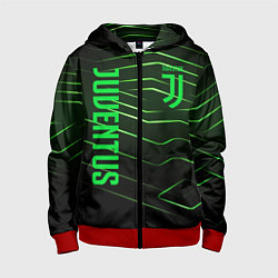 Толстовка на молнии детская Juventus 2 green logo, цвет: 3D-красный