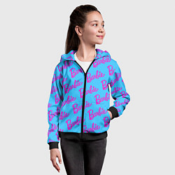 Толстовка на молнии детская Barbie pattern, цвет: 3D-черный — фото 2
