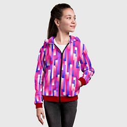 Толстовка на молнии детская Градиентные прямоугольники, цвет: 3D-красный — фото 2