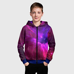 Толстовка на молнии детская Бескрайнее космическое пространство - галактика, цвет: 3D-синий — фото 2