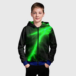 Толстовка на молнии детская Зеленый разряд молнии, цвет: 3D-синий — фото 2