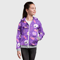 Толстовка на молнии детская Ведьмин узор, цвет: 3D-меланж — фото 2