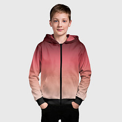 Толстовка на молнии детская Градиент красно-бежевый, цвет: 3D-черный — фото 2