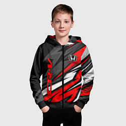 Толстовка на молнии детская Honda - CR-V - геометрия, цвет: 3D-черный — фото 2