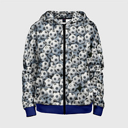 Толстовка на молнии детская Узор с мячиками, цвет: 3D-синий