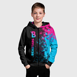 Толстовка на молнии детская Beastars - neon gradient: по-вертикали, цвет: 3D-черный — фото 2
