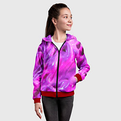 Толстовка на молнии детская Розовая слизь, цвет: 3D-красный — фото 2