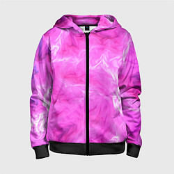 Толстовка на молнии детская Розовый нежный фон, цвет: 3D-черный