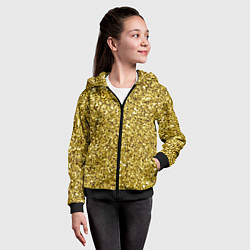 Толстовка на молнии детская Золотая крошка, цвет: 3D-черный — фото 2