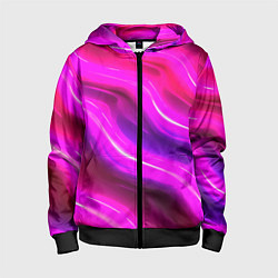 Детская толстовка на молнии Розовая объемная абстракция