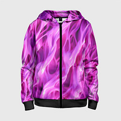 Толстовка на молнии детская Розова ткань текстуры, цвет: 3D-черный