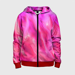 Толстовка на молнии детская Pink abstract texture, цвет: 3D-красный