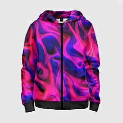 Детская толстовка на молнии Pink blue abstract