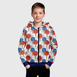 Толстовка на молнии детская Настольный теннис - ракетки, цвет: 3D-синий — фото 2