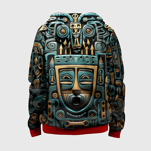 Детская толстовка на молнии Рисунок в египетском стиле / 3D-Красный – фото 2
