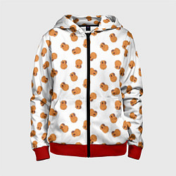 Толстовка на молнии детская Мини капибары, цвет: 3D-красный
