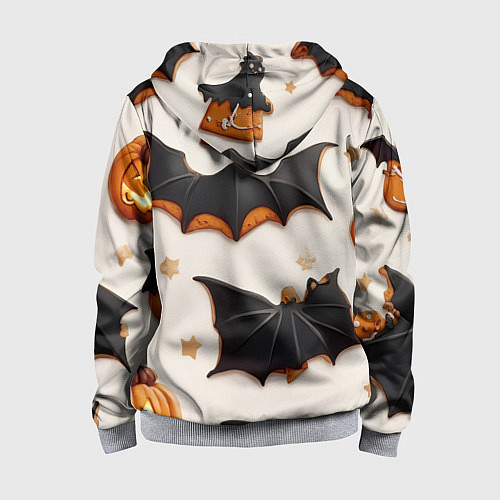 Детская толстовка на молнии Сладкий хеллоуин / 3D-Меланж – фото 2
