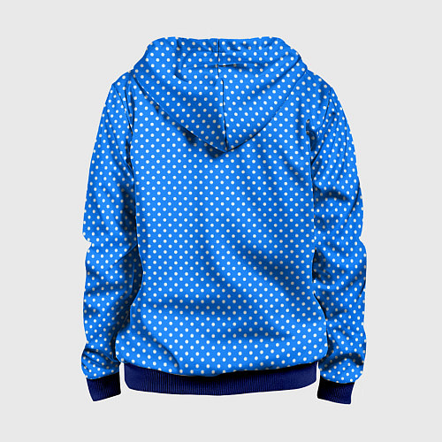 Детская толстовка на молнии Сиреневый в белый горошек / 3D-Синий – фото 2