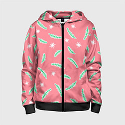 Детская толстовка на молнии Новогодняя еловая ветвь