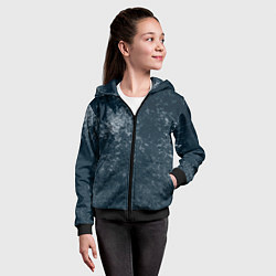 Толстовка на молнии детская Абстракция - gray blue, цвет: 3D-черный — фото 2