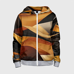 Детская толстовка на молнии Желтая и черная абстракция