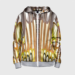 Толстовка на молнии детская Абстрактный рисунок по мотивам крыла бабочки, цвет: 3D-меланж