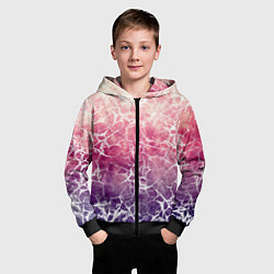 Толстовка на молнии детская Абстракция - паутинка на сине-красном фоне, цвет: 3D-черный — фото 2