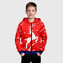 Толстовка на молнии детская Christmas deer, цвет: 3D-синий — фото 2