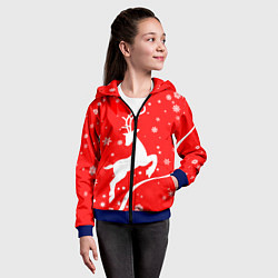 Толстовка на молнии детская Christmas deer, цвет: 3D-синий — фото 2