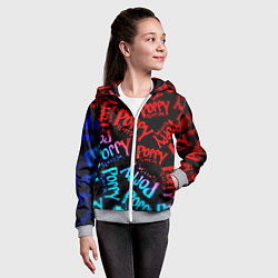 Толстовка на молнии детская Хагги ваги неон градиент, цвет: 3D-меланж — фото 2