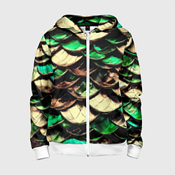 Детская толстовка на молнии Чешуя зеленого дракона