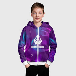 Толстовка на молнии детская Радио Новая Песня c молнией, цвет: 3D-белый — фото 2