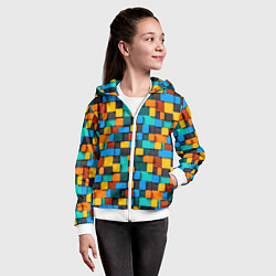 Толстовка на молнии детская Абстракция стикеры, цвет: 3D-белый — фото 2