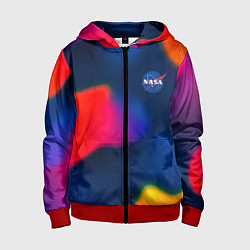 Толстовка на молнии детская Nasa gradient sportcolor, цвет: 3D-красный