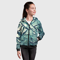 Толстовка на молнии детская Битое стекло текстура, цвет: 3D-черный — фото 2