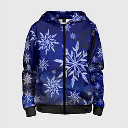 Детская толстовка на молнии Зима и снежинки