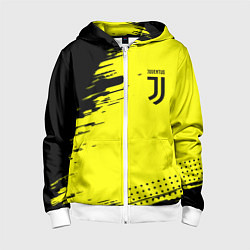 Толстовка на молнии детская Juventus спортивные краски, цвет: 3D-белый