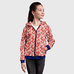 Толстовка на молнии детская Красные драконы на белом фоне, цвет: 3D-синий — фото 2