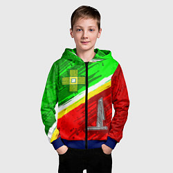Толстовка на молнии детская Флаг Зеленограадского АО, цвет: 3D-синий — фото 2