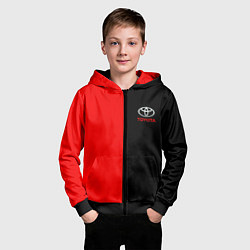 Толстовка на молнии детская Toyota car красно чёрный, цвет: 3D-черный — фото 2