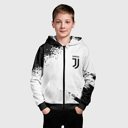 Толстовка на молнии детская Juventus sport color black, цвет: 3D-черный — фото 2