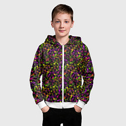 Толстовка на молнии детская Color bright pattern, цвет: 3D-белый — фото 2