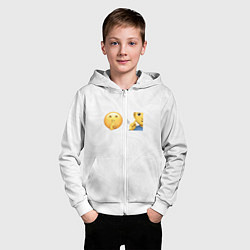 Толстовка на молнии детская Мьюнинг эмодзи, цвет: 3D-белый — фото 2