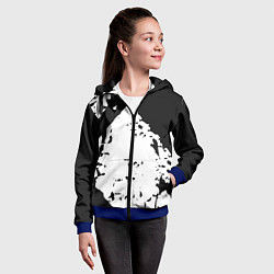 Толстовка на молнии детская Чёрно белые краски, цвет: 3D-синий — фото 2