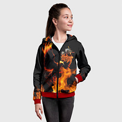 Толстовка на молнии детская Феникс ария, цвет: 3D-красный — фото 2