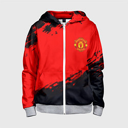 Толстовка на молнии детская Manchester United colors sport, цвет: 3D-меланж