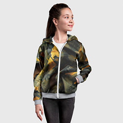 Толстовка на молнии детская Релистичный камуфляж, цвет: 3D-меланж — фото 2