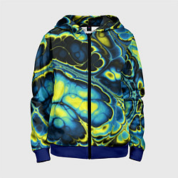 Толстовка на молнии детская Абстрактный узор, цвет: 3D-синий